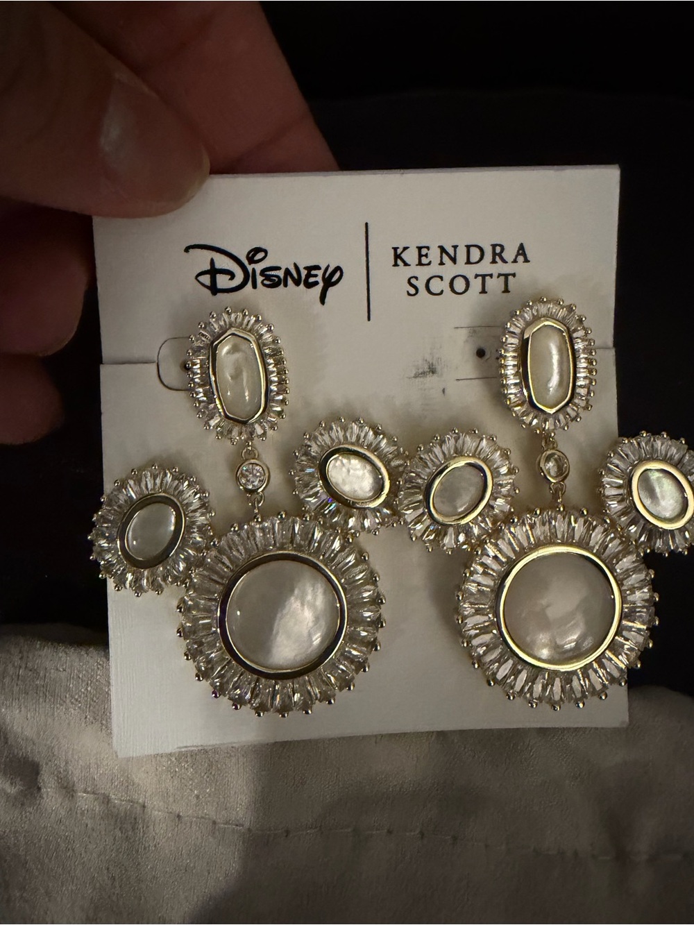 NEW NWT Kendra Scott Gold Mother of Pearl Disney Mickey Mouse ears  Earrings 💕
